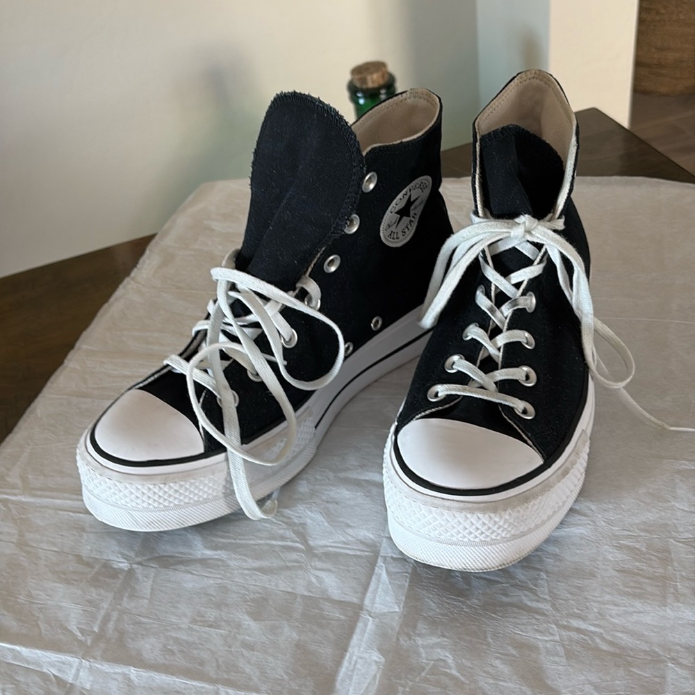 Converse Black platform High-Top Sneakers size 9